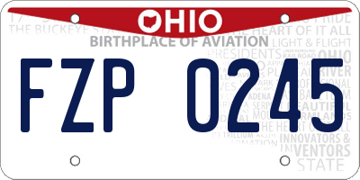 OH license plate FZP0245