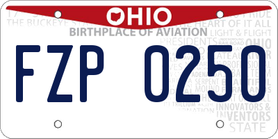 OH license plate FZP0250