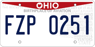 OH license plate FZP0251