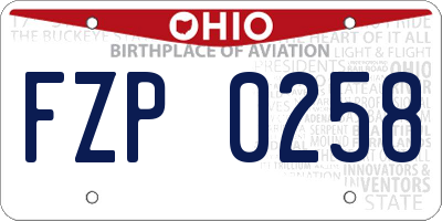 OH license plate FZP0258