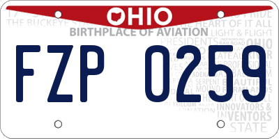 OH license plate FZP0259