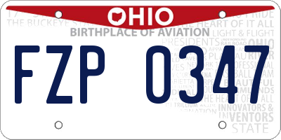 OH license plate FZP0347