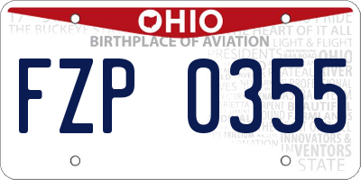 OH license plate FZP0355