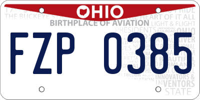 OH license plate FZP0385