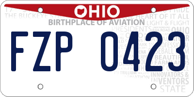 OH license plate FZP0423
