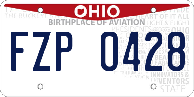 OH license plate FZP0428