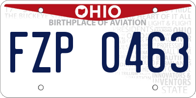 OH license plate FZP0463