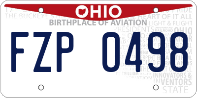 OH license plate FZP0498