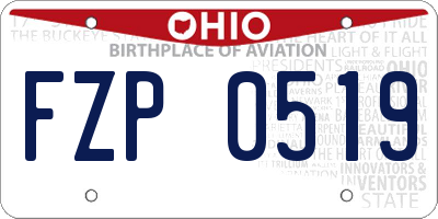 OH license plate FZP0519
