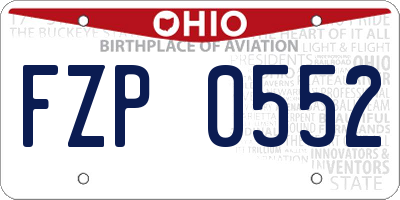 OH license plate FZP0552
