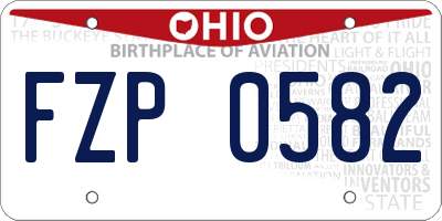 OH license plate FZP0582