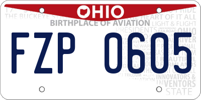 OH license plate FZP0605