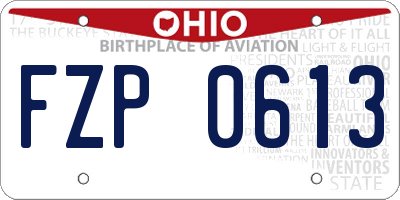 OH license plate FZP0613