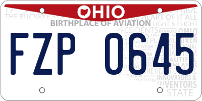 OH license plate FZP0645
