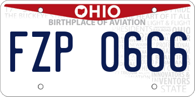 OH license plate FZP0666
