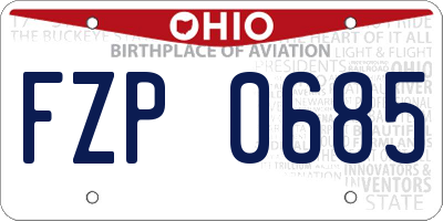 OH license plate FZP0685