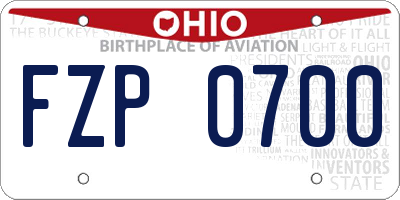 OH license plate FZP0700