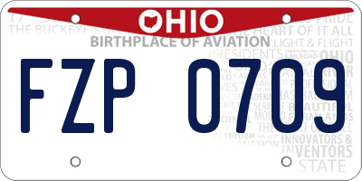 OH license plate FZP0709