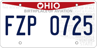 OH license plate FZP0725