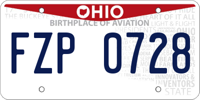 OH license plate FZP0728