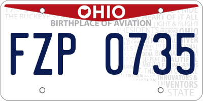 OH license plate FZP0735