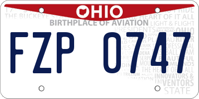 OH license plate FZP0747