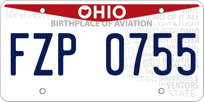 OH license plate FZP0755