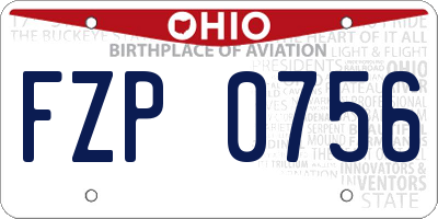 OH license plate FZP0756