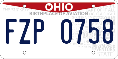OH license plate FZP0758