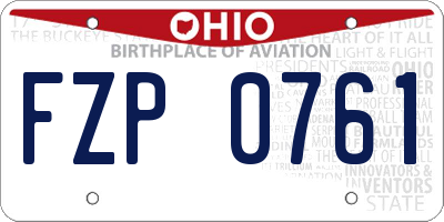 OH license plate FZP0761