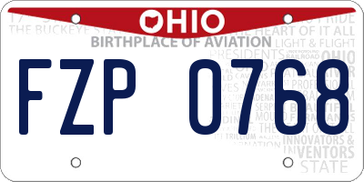 OH license plate FZP0768