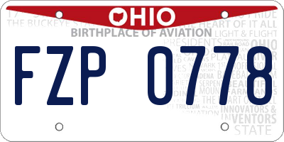 OH license plate FZP0778