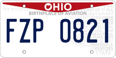 OH license plate FZP0821