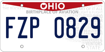 OH license plate FZP0829