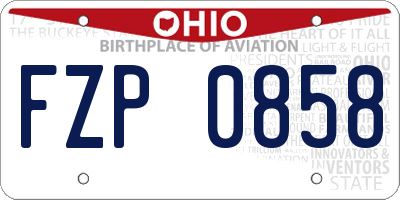 OH license plate FZP0858