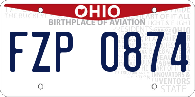 OH license plate FZP0874