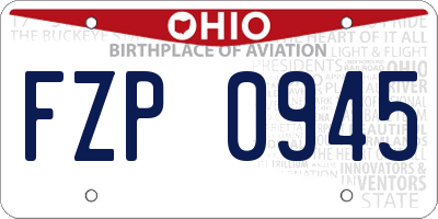 OH license plate FZP0945