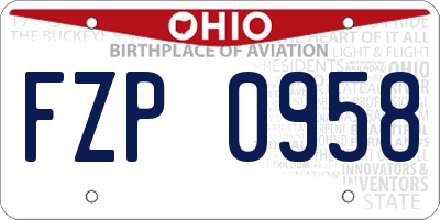 OH license plate FZP0958