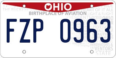 OH license plate FZP0963