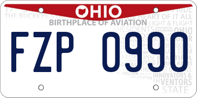 OH license plate FZP0990