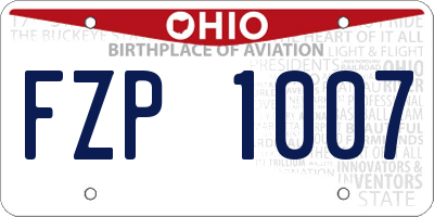 OH license plate FZP1007