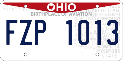 OH license plate FZP1013