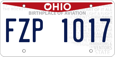 OH license plate FZP1017