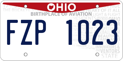 OH license plate FZP1023