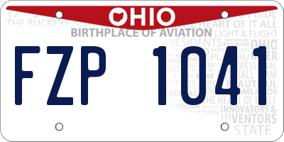 OH license plate FZP1041