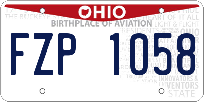 OH license plate FZP1058