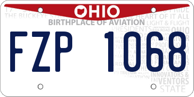 OH license plate FZP1068