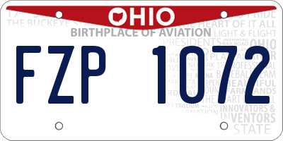 OH license plate FZP1072