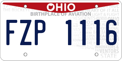 OH license plate FZP1116
