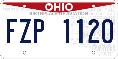 OH license plate FZP1120